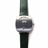 Gucci Grip Quartz Silver Dial Green Leather Strap Unisex Watch - YA157406 Authentic Buy Shop Now