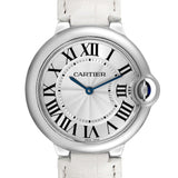 Cartier Ballon Bleu de Cartier Silver Dial White Leather Strap Watch for Women - W6920087 Authentic Buy Shop Now