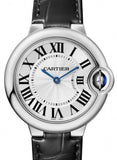 Cartier Ballon Bleu De Cartier Silver Dial Black Leather Strap Watch for Women - WSBB0034 Authentic Buy Shop Now