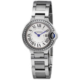 Cartier Ballon Bleu De Cartier Diamonds White Dial Silver Steel Strap Watch for Women - W4BB0015 Authentic Buy Shop Now