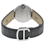Cartier Ballon Bleu Silver Dial Black Leather Strap Watch for Women - W69018Z4 Authentic Buy Shop Now