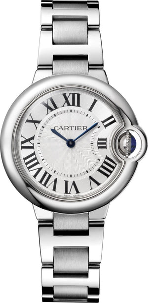 Cartier Ballen Bleu De Cartier Silver Dial Silver Steel Strap Watch for Women - W6920084 Authentic Buy Shop Now