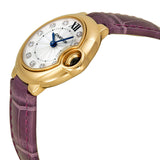 Cartier Ballon Bleu Diamonds White Dial Pink Leather Strap Watch for Women - WE902050 Authentic Buy Shop Now