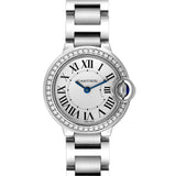 Cartier Ballon Bleu De Cartier Diamonds White Dial Silver Steel Strap Watch for Women - W4BB0015 Authentic Buy Shop Now