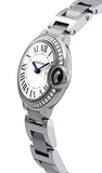 Cartier Ballon Bleu De Cartier Diamonds White Dial Silver Steel Strap Watch for Women - W4BB0015 Authentic Buy Shop Now