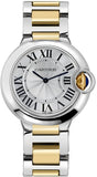 Cartier Ballon Bleu Silver Dial Two Tone Steel Strap Watch for Unisex Watch - W69008Z3 Authentic Buy Shop Now