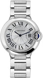 Cartier Ballon Bleu De Cartier Silver Dial Silver Steel Strap Watch for Women - W69011Z4 Authentic Buy Shop Now