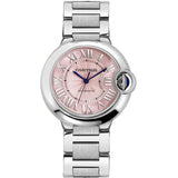 Cartier Ballon Bleu De Cartier Pink Dial Silver Steel Strap Watch for Women - W6920041 Authentic Buy Shop Now
