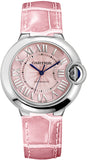 Cartier Ballon Bleu De Cartier Pink Dial Pink Leather Strap Watch for Women - WSBB0007 Authentic Buy Shop Now