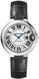 Cartier Ballon Bleu Silver Dial Black Leather Strap Watch for Women - W69018Z4 Authentic Buy Shop Now