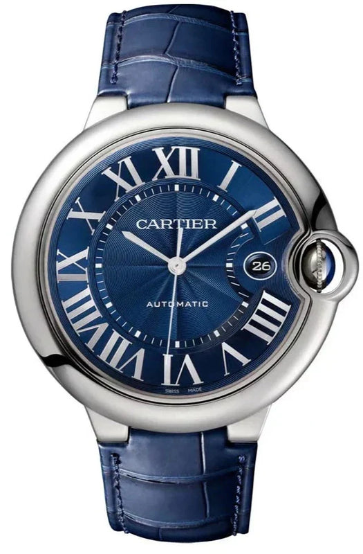 Cartier Ballon Bleu De Cartier Blue Dial Blue Leather Strap Watch for Men - WSBB0027 Authentic Buy Shop Now