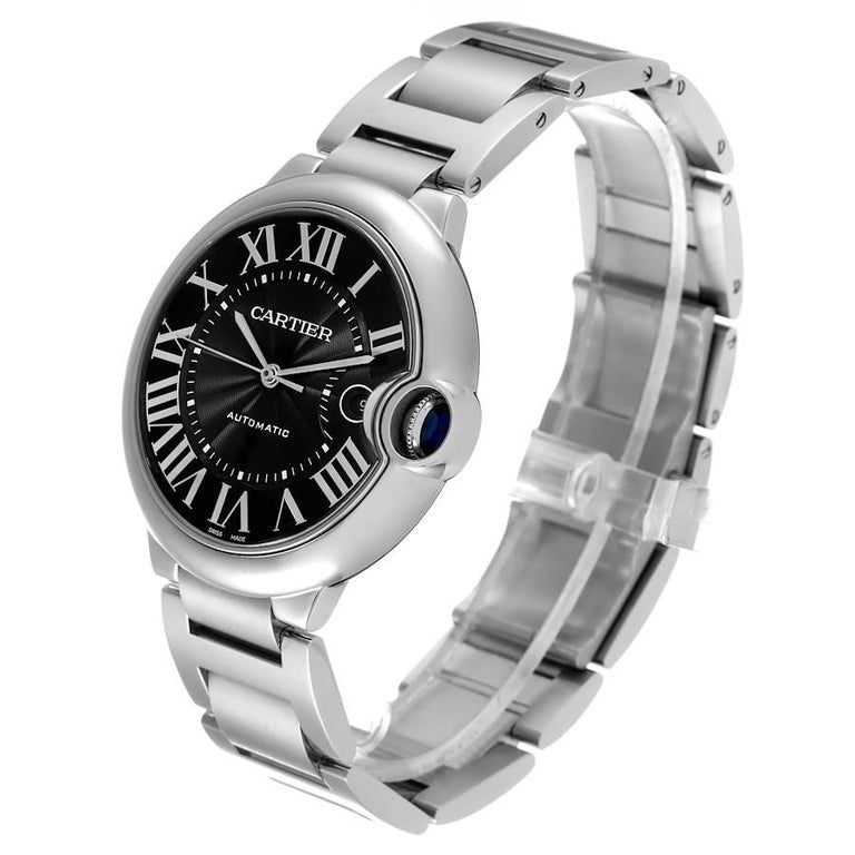 Cartier Ballon Bleu de Cartier Black Dial Silver Steel Strap Watch for Men - W6920042 Authentic Buy Shop Now
