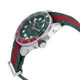 Gucci Dive Quartz Green Dial Two Tone NATO Strap Watch For Men - YA136339 Authentic Buy Shop Now