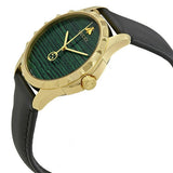 Gucci Le Marche Des Merveilles Quartz Green Dial Black Leather Strap Watch For Women - YA126463 Authentic Buy Shop Now