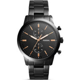 Fossil Townsman Chronograph Black Dial Black Steel Strap Watch for Men - FS5379 Authentic Buy Shop Now