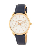 Fossil Tailor White Dial Blue Leather Strap Watch for Women - ES4260 Authentic Buy Shop Now