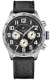 Tommy Hilfiger Sport Chronograph Black Dial Black Leather Strap Watch for Men - 1791050 Authentic Buy Shop Now