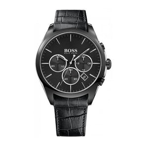 Hugo Boss Onyx Black Dial Black Leather Strap Watch for Men - 1513367 Authentic Buy Shop Now
