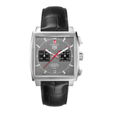Tag Heuer Monaco Calibre 12 Final Edition Chronograph Grey Dial Black Leather Strap Watch for Men - CAW211J.FC6476 Authentic Buy Shop Now