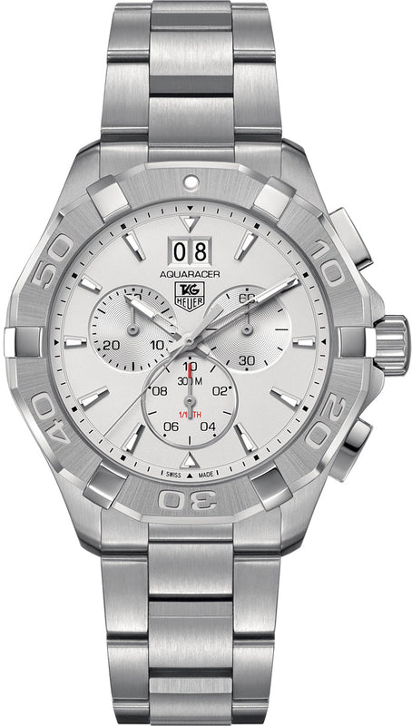 Tag Heuer Aquaracer White Dial Silver Steel Strap Watch for Men - CAY1111.BA0927 Authentic Buy Shop Now