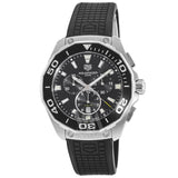 Tag Heuer Carrera Aquaracer Quartz Chronograph Black Dial Black Rubber Strap Watch for Men - CAY111A.FT6041 Authentic Buy Shop Now