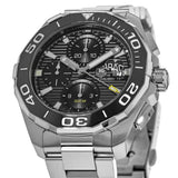 Tag Heuer Aquaracer Calibre 16 Day-Date Black Dial Silver Steel Strap Watch for Men - CAY211A.BA0927 Authentic Buy Shop Now