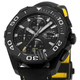 Tag Heuer Aquaracer Chronograph PVD Black Dial Black Nylon Strap Watch for Men - CAY218A.FC6361 Authentic Buy Shop Now