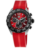 Tag Heuer Formula 1 Chronograph Red Dial Red Rubber Strap Watch for Men - CAZ101AN.FT8055 Authentic Buy Shop Now