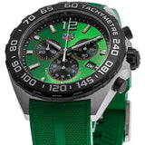 Tag Heuer Formula 1 Chronograph Green Dial Green Rubber Strap Watch for Men - CAZ101AP.FT8056 Authentic Buy Shop Now