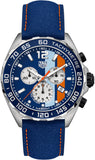 Tag Heuer Formula 1 Gulf Edition Blue Dial Blue Leather Strap Watch for Men - CAZ101N.FC8243 Authentic Buy Shop Now