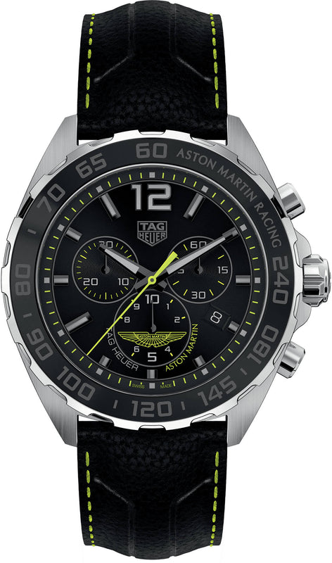 Tag Heuer Formula 1 Aston Martin Black Dial Black Leather Strap Watch for Men - CAZ101P.FC8245 Authentic Buy Shop Now