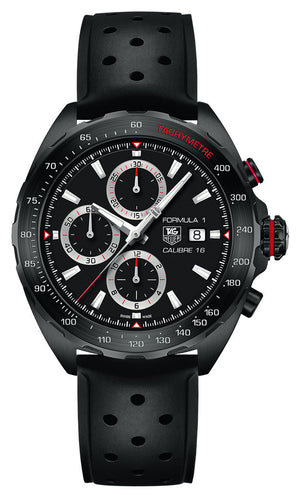 Tag Heuer Formula 1 Automatic Chronograph Black Dial Black Leather Strap Watch for Men - CAZ2011.FT8024 Authentic Buy Shop Now