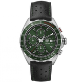 Tag Heuer Formula 1 Calibre 16 Automatic Chronograph Green Dial Black Leather Strap Watch for Men - CAZ2016.FC6473 Authentic Buy Shop Now