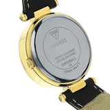 Guess Park Avenue Quartz Gold Dial Black Leather Strap Watch For Women - W0838L1 Authentic Buy Shop Now