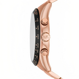 Michael Kors Layton Chronograph Black Dial Rose Gold Steel Strap Watch For Men - MK8824 Authentic Buy Shop Now