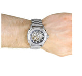 Fossil Modern Machine Automatic Silver Dial Silver Steel Strap Watch for Men - ME3081 Authentic Buy Shop Now