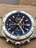 Breitling Chronomat B01 42 Six Nations Wales Red Dial Silver Steel Strap Watch for Men - AB0134A61K1A1 Authentic Buy Shop Now