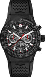 Tag Heuer Carrera Automatic Chronograph Black Dial Black Rubber Strap Watch for Men - CBG2A90.FT6173 Authentic Buy Shop Now