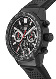 Tag Heuer Carrera Chronograph Steel & Ceramic Black Dial Black Rubber Strap Watch for Men - CBG2090.FT6145 Authentic Buy Shop Now
