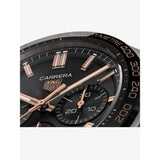 Tag Heuer Carrera Chronograph Black Dial Black Leather Strap Watch for Men - CBN2A5A.FC6481 Authentic Buy Shop Now