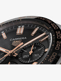 Tag Heuer Carrera Chronograph Black Dial Black Leather Strap Watch for Men - CBN2A5A.FC6481 Authentic Buy Shop Now