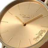 Coach Perry Analog Gold Dial Brown Leather Strap Watch for Women - 14503331-C Authentic Buy Shop Now