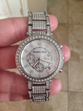 Michael Kors Parker Mother of Pearl Dial Diamonds Silver Steel Strap Watch for Women - MK5572 Authentic Buy Shop Now