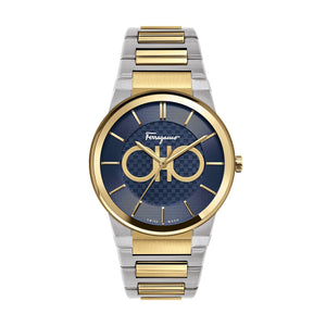 Salvatore Ferragamo Sapphire Bracelet Blue Dial Two Tone Steel Strap Watch For Men - SFHP00821 Authentic Buy Shop Now