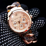 Michael Kors Runway Rose Gold Dial Two Tone Steel Strap Watch for Women - MK4269 Authentic Buy Shop Now