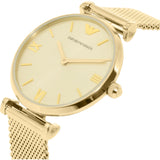 Emporio Armani Retro Gold Dial Gold Mesh Bracelet Watch For Women - AR1957 Authentic Buy Shop Now