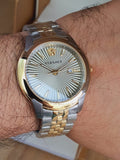 Versace V-Urban Quartz Silver Dial Two Tone Steel Strap Watch for Men - VELQ00519 Authentic Buy Shop Now