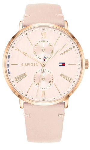 Tommy Hilfiger Jenna Analog Pink Dial Pink Leather Strap Watch for Women - 1782071 Authentic Buy Shop Now