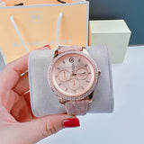 Michael Kors Tibby Multifunction Rose Gold Dial Pink Leather Strap Watch For Women - MK2955 Authentic Buy Shop Now