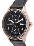 Lacoste Continental Black Dial Black Leather Strap Watch for Men - 2011042 Authentic Buy Shop Now